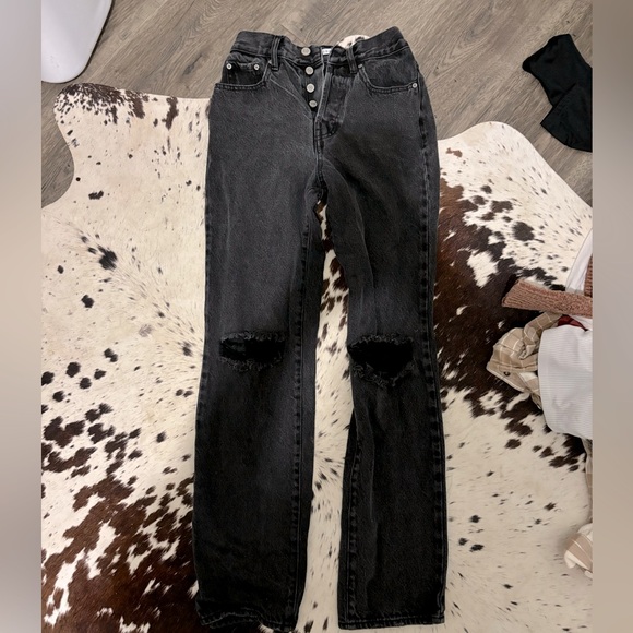 PacSun Denim - Pacsun Size 23 dad Jean, 5 buttons, two holes in knees (style)
